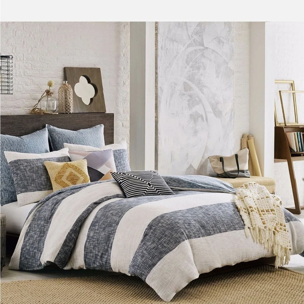 Kas Room Blue and White Striped South Hampton Collection Euro Sham 26” x 26”